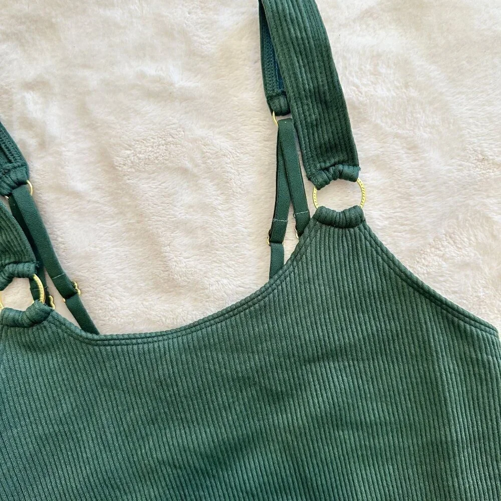 NEW Aerie Green Seamless Ring Longline Bralette - Size: Small - Picture 3 of 7